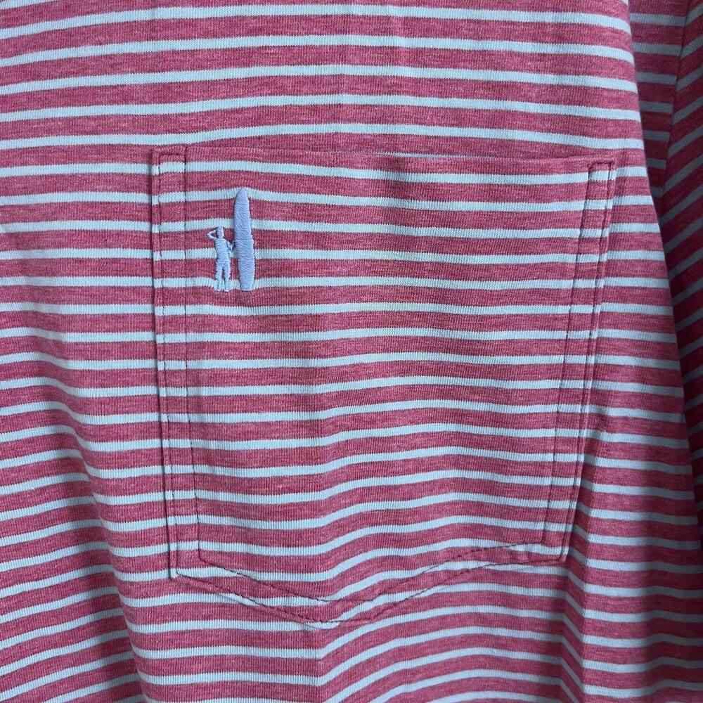 Johnnie-O Hangin Out Polo XL Rio Red Stripe Pocket Golf Shirt Mens - Picture 3 of 5